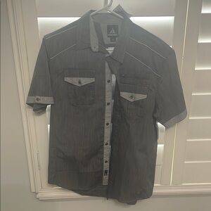 Men's Gray Casual Button Down Shirt